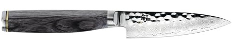 Shun Cutlery Premier Grey Paring Knife 4, Small, Nimble Cooking Knife for Peeling, Coring, Trimming and More, Precise Cutting Knife, Handcrafted Japanese Kitchen Knife