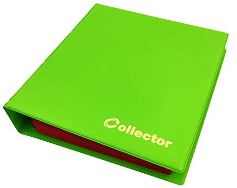 COLLECTOR Münz-Sammelalbum für 300 Verschiedene Münzen-Größen, von Großen bis Kleinen Münzen - mit Seiten und Roten Trennblättern + Index -Pastell lindgrün Münzalbum