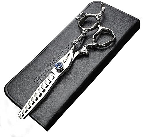6/7/8 inch salon professional salon scissors salon hairdresser hair cutting hairstyle pruning tools Japan 440c high hardness stainless steel (6 Zoll dünne Schere)