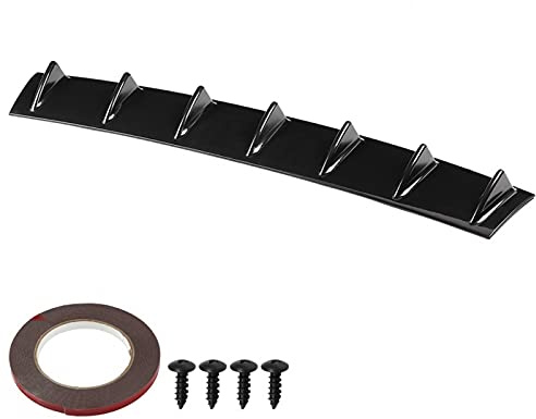 EVTSCAN Universal Heckstoßstange Lip Spoiler Chassis Fin Spoiler Wing Lip Diffusor (Schwarz, ABS, Lack, Auto, Kombination)