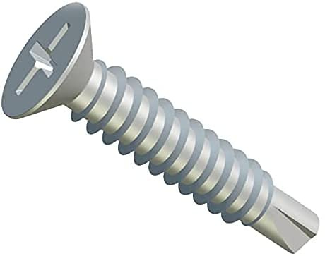 Metal Screws Self Tapping Phillips Countersunk Flat Head Self Drilling Screws (Pack of 50) Zinc Plated for Metal Sheets/Roofing Windows Fastening Self-Tapping Self-Drilling DIN7504 P (4.2mm x 16mm)