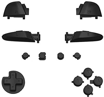 eXtremeRate Boutons de Remplacement ABXY pour Switch Pro Manette, Bouton ABXY Dpad Home Plus Moins L R ZL ZR Trigger pour Manette Switch Pro, Noir