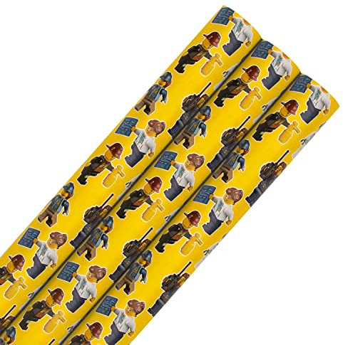 Hallmark Geschenkpapier-Set für verschiedene Anlässe – 3 Rollen in 1 Lego-Muster-Design