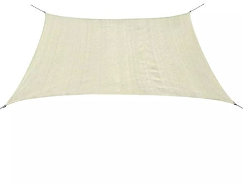 Kstyhome Ombrellone da giardino, ombrellone da esterno, protezione UV per il rilascio di prato, terrazza e balcone, ombrellone in HDPE quadrato, 3,6 x 3,6 m crema