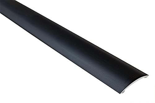 Effector Gewölbt Übergangsprofil Alu 93 cm 40x5 mm Schwarz Parkett Alu | Höhenanpassung, Schwarze Optik, Strapazierfähig