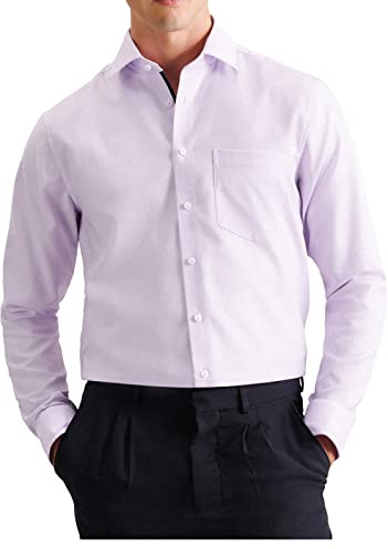 Seidensticker Camicia a Maniche Lunghe Regular Fit Maglietta, Lilla, 49 Uomo