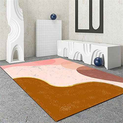 DJHWWD deko terasse krabbelmatte Baby Esszimmer-Rosa-Teppich, Rechteckig, Niedrigflor-Teppich, Balkon-Bodenmatte Teppich auslegeware 200X300CM