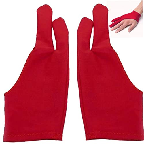 Lipfer 2pc Two-finger Drawing Gloves Suitable for Both Right and Left Hand Anti-fouling Gloves for Any Graphics Drawing Tablet