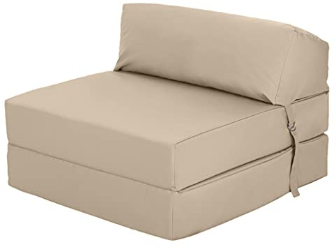 Ready Steady Bed Komfortabler Z-Fold Klappstuhl | Leichtes Futon-Sofa | Weicher, wasserabweisender Bezug | Ergonomisch gestaltete Z Bed Klappmatratze (Stein)