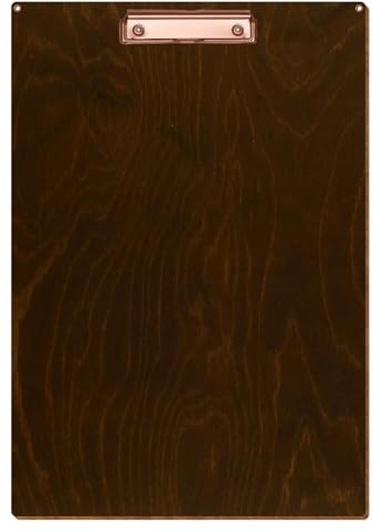 Bütic Holz Klemmbrett Standardform Eiche dunkel für DIN A3 A4 A5 A6 mit 2 Ösen aus 3mm starkem Birkensperrholz und mit Klarlack versiegelt