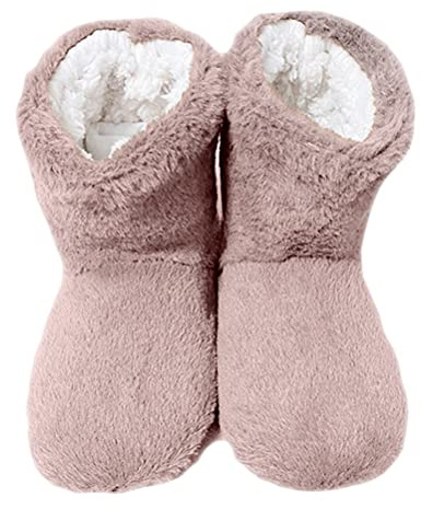 Minetom Chausson Montant Femmes Hiver Pantoufles Intérieur Chaud Peluche Doublure Bottes Maison Slippers Antidérapantes Boots A Rose 41/42 EU