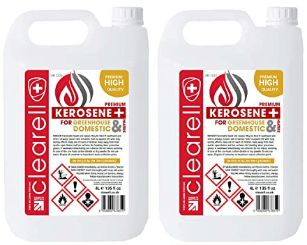 Clearell 8L | Pack of 2 | 8 Litres Premium Quality Kerosene Paraffin Heater Heating Oil Fuel | Compliant to BS2869C2