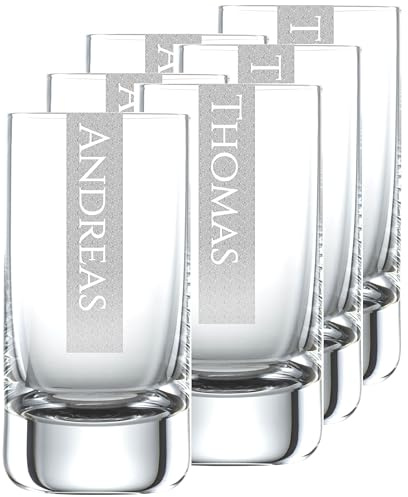 Schnapsgläser mit Gravur 12er Set | 5cl Schott Glas mit Namen | LogoGlas | Spülmaschinenfest | Schnapsglas & Individuelle Lasergravur