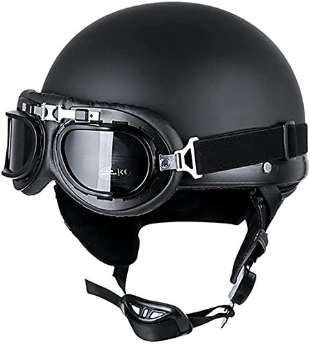 Motorrad-Halbhelm Sommer Mit UV-Schutzbrille – Baseballkappen-Stil – Moped-ATV-Helm DOT/ECE-zertifiziert For Roller, Moped, Baseballkappe, Herren Und Damen, Street Cruiser, Jet-Stil ( Size : 61~62cm )