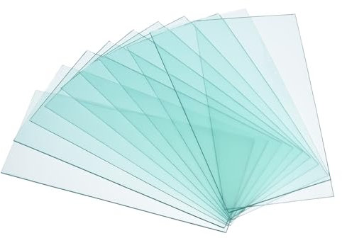 PATIKIL 4.25 x 2 Welding Helmet Lens, 50 Pack Clear PC Weld Hood Protective Replacement Covers Right Angle for Universal Used