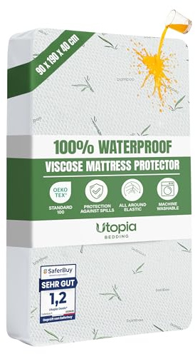 Waterproof Viscose Mattress Protector, Single Bed 90x190x40 cm