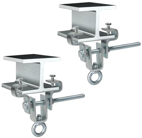 Supaway I-Beam Aufhänger Stahlträgerklemme Einstellbar von 63 bis 220 mm | Boxsackaufhänger, Heavy Duty Steel Perforated Bag Hanger Hält 204 kg Schwerkraft Stand, Silber