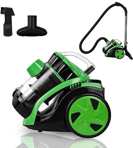 Herrselsam Aspirapolvere senza sacchetto, 900 W, forte potenza di aspirazione, filtro HEPA silenzioso, ideale per chi soffre di allergie, bocchetta per pavimenti duri