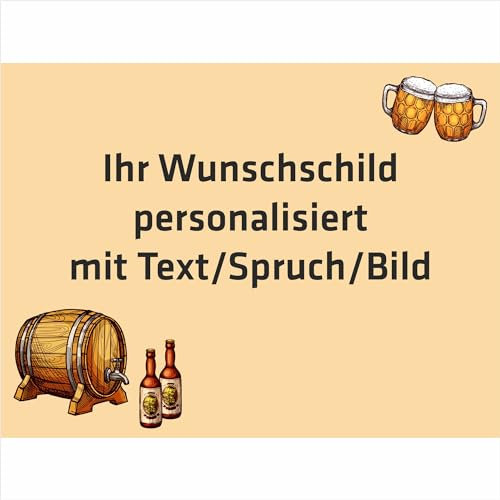 INDIGOS UG - Aluverbundplatte Schild - Beruf - Brauer - 40x30 cm - Firmenschild - wetterfest personalisiert mit Foto, Logo und Text - individuelle Schilder für Tür, Wand, Büro Garage