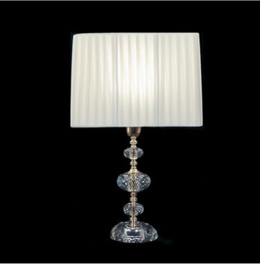 Generico Lume grande, lampada da tavolo classica in cristallo trasparente oro con paralume a 1 luce CL106 per camera da letto, soggiorno, salotto