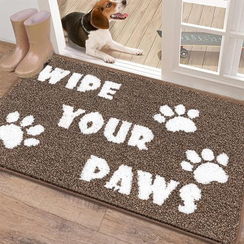 Enyhom Schmutzfangmatte 80 x 120 cm, Maschinenwaschbare Robust Fußabtreter Personalisierte Fussmatten Haustür Antirutsch Wasserdicht für Haustür, Eingangsbereich, Garten，Braun