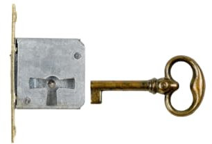 Holzando Möbelschloss Einsteckschloss mit Schlüssel 0012Q-3011 Rechts - Dornmaß 20mm - Halmlänge 32mm