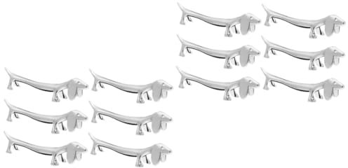 Amosfun Porte Couteau Teckel 12 Pcs Chiot Baguettes Cuillère Support pour Fourchettes De Cuisine Cuillères à Manger Et Porte-Fourchette Porte-Baguettes Jade Couverts Couverts Cuillère Chinoise Chien