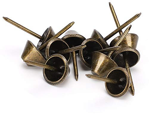 100 Stück Polsternägel, 11 x 23 mm, Eisenglockenkopf, Möbelnägel, bronzefarbene Möbelnägel, Polsternägel, Reißzwecken, für Möbel, Sofa, Tür, Dekoration, bronzefarben