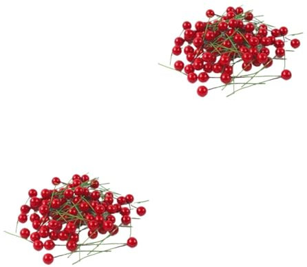 Lurrose 200 Stück Künstliche Beeren Rote Stechpalmenbeeren Künstliche Zweige Stechpalmen Weihnachtsbeeren Künstliche Rote Beeren Schaumstoffblumen Kunsthandwerk Künstliche Früchte