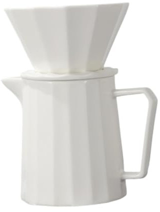 Milageto Cafetière à Verser avec Filtre, cafetière Goutte à Goutte Manuelle, Blanc