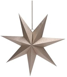 ZauberDeko Papierstern Gold Creme Weihnachten Deko Anhänger Stern 45cm oder 60cm oder 75cm, Größe:45cm