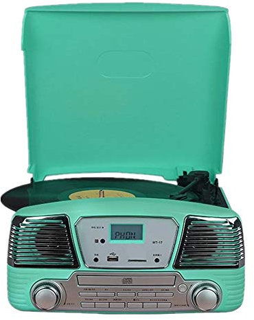 Giradischi Lettore HiFi con Copertura Antipolvere può Connettersi Bluetooth Grammofono in Vinile Giradischi retrò Lettore CD