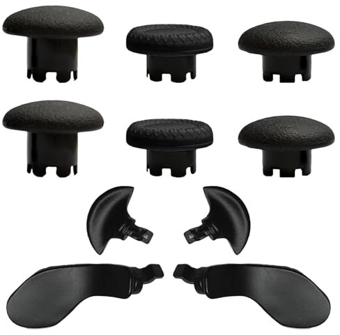 10-in-1 Metal Thumbsticks Replacement for PS5 Dualsense Edge Controller,4 Metallic Back Paddles Triggers Buttons Repair Parts for PS5 Edge Controller with 6 Analog Joysticks(Black) [Video Game]