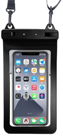 XFYESL Tauchtasche wasserdichte Hülle für Telefon Unterwasser Schnee Regenwald Transparente Trockentasche Schwimmtasche Große Handyhüllen wasserdichte Gepäcktasche(New Black case)