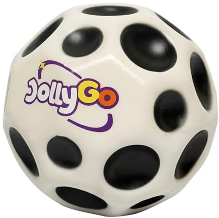 JollyGo Moonball,Jumpball 9cm,Großer Moon Ball,EIN knallendes Geräusch,hohe Springender Gummiball,Spaceball,Big Bouncing Balls,Moonball,Geschenk für Kinder,XL,Leicht greifbar,Original (Weiß)