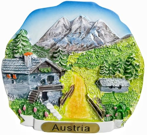 Kühlschrankmagnet Österreich, Reise-Souvenir, Kühlschrank, 3D, dekorativer Magnet, handbemalt, Bastel-Kollektion