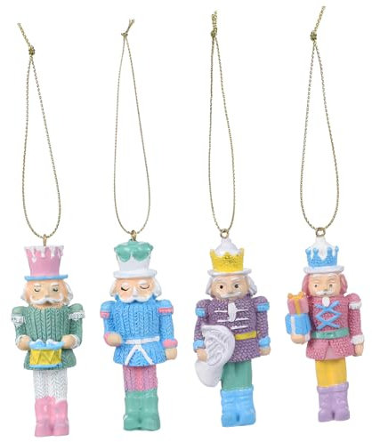 Vaguelly 4pezzi Schiaccia Noci Ornamenti Natalizi Figure Schiaccianoci Di Resina Soldati Di Natale Decorativi Schiaccianoci Per Albero Di Natale