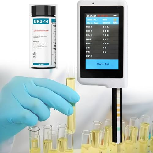 YXZQLOZ Analizador de orina con Pantalla a Color, analizador de Prueba de orina con 14 Tipos de Tiras reactivas de PH convencionales