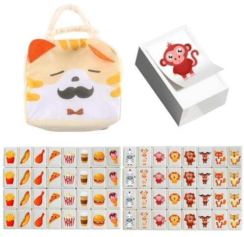 Gorise 65 pezzi di blocchi da costruzione per il gioco Mahjong da 30 mm (plastica ABS) Set per feste Seaside Escape Game Mahjong con 64 simpatici adesivi