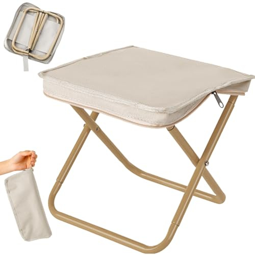 CHENBOOW Tragbarer Klapphocker,Camping Hocker,Campinghocker,Mini-Klapphocker,Gartenhocker,Klapphocker Faltbar,Klappstuhl,Leicht Sitz Falthocker,für Reisen Wandern Angeln Grillen Strand