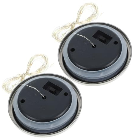 DIYEAH 2pcs Solar Light Replacement Parts, Solar Panel Jar Light Lids | Outdoor Garden Replacement Accessories, Inserts for Lanterns, for Hanging Lamps Decor