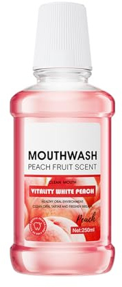 Mundspülung Gegen Karies – Zahnfleischpflege & Frischer Atem, 250ml – Stärkt Die Zähne, Beruhigt Gereiztes Zahnfleisch – Für Frischen Atem Den Ganzen Tag (Pfirsich) Scented Mouthwash