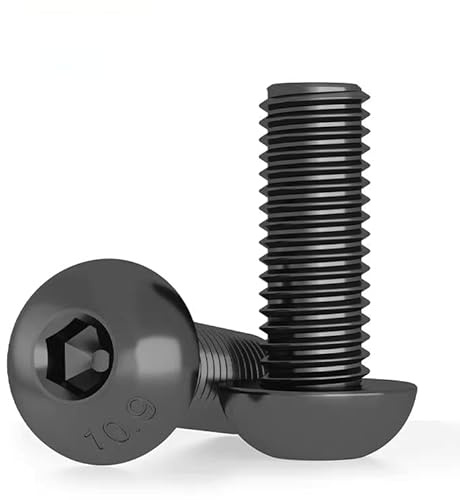 200 Stück M2.5 x 8 Schwarze Schrauben, Linsenkopfschrauben, Rundkopfschrauben mit Innensechskant ISO 7380, Vollgewinde
