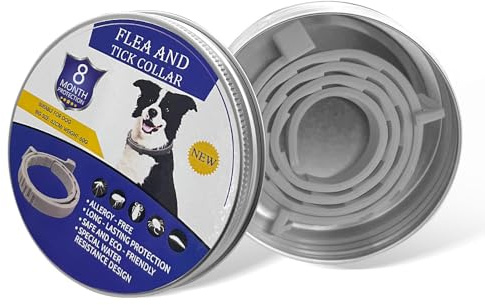 Zeckenhalsband für Hunde und Katzen Flohhalsband Antibellhalsband Katze – 100% Naturlatex – Wasserdicht & Verstellbar – Bis zu 8 Monate Schutz – Mückenabwehr & Flohschutz(Grau, 63,5 cm)
