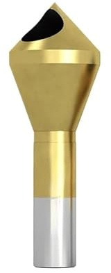 Svasatore rivestito in TiN Rimozione del truciolo interno Punta for sbavatura del metallo Punta da trapano a 90 ° Camfering Taglierina for fori lisci Utensile HSS for acciaio Al(20-25)