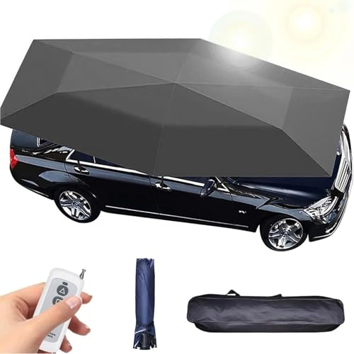 NzEupno Universal Automatic Car Umbrella, Movable Roof Car Cover, Car Shelter Sunshade with Remote Control for Anti-Snow/Frost/Hail Protection Black-4.2m