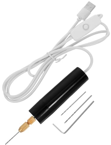 NIYANGLE Mini Taladro Eléctrico USB Recargable para Bricolaje Taladro Manual de Alta Velocidad para Joyería Resina y Perlas con Brocas Helicoidales para Manualidades y Escultura