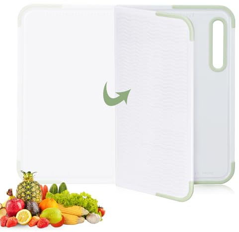 Multi-Functional Foldable Cutting Board with Measurement Markings, Non-Slip Surface & Dual-Zone Design – Space-Saving, Dishwasher Safe, Durable Kitchen Essential