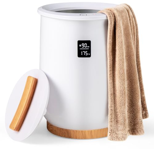 RELAX4LIFE 20L Scaldasalviette Elettrico Bagno con Schermo LED, 4 Livelli di Timer, Spegnimento Automatico, Scalda Asciugamani, Coperte, Vestiti, Calze per Spa, Casa