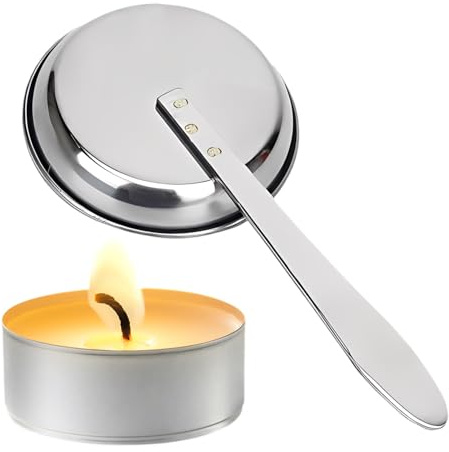Zohuwerui 2 Pieces Candle Snuffer for Scented Candles, Stainless Steel Candle Extinguisher for Tea Light, Portable Candlelight Flame Snuffer for Home Camping Picnic, Wick Extinguisher Accessory